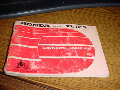 Sell ORIGINAL 1973 HONDA XL125 MOTORCYCLE OWNERS MANUAL in Amery ...