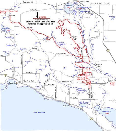 Brevort - Trout Lake ATV ORV OHV Motorcycle Off road Trail Map Mackinac County Michigan Interactive™