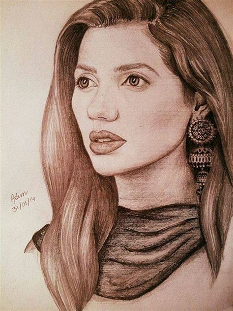 Beautiful Handmade Sketches Of Pakistani Celebrities