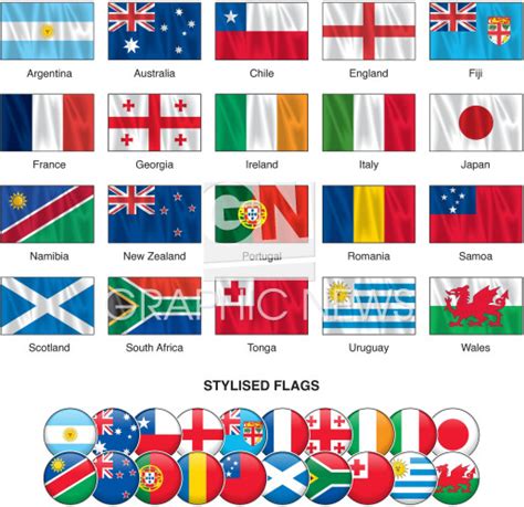 RUGBY: Rugby World Cup 2023 flags infographic