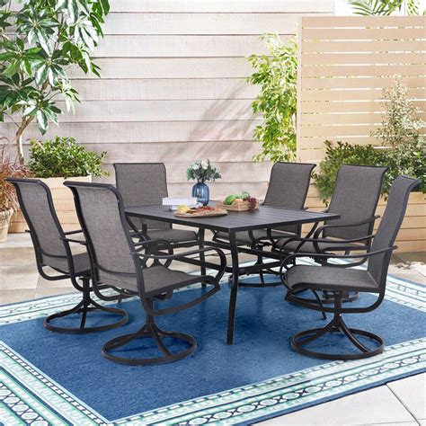 Buy MF Studio 7 Pieces Outdoor Patio Dining Sets, 6 Pieces Patio Swivel ...