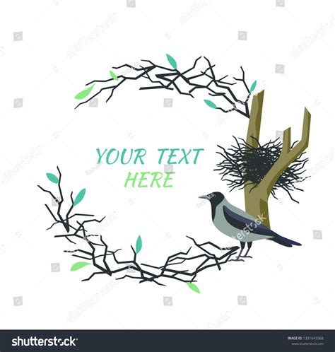 Vector Frame Rook Bird Nest Branches Stock Vector (Royalty Free) 1331643368 | Shutterstock