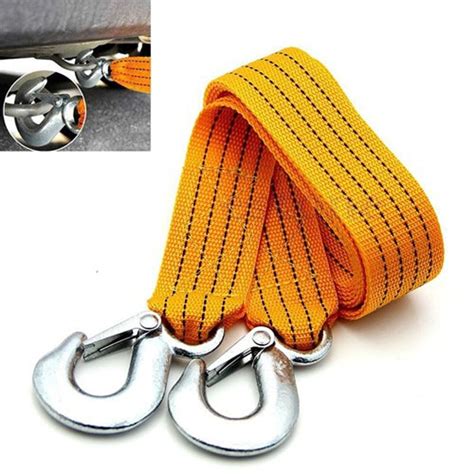 3M Heavy Duty 3 Ton Nylon Tow Rope With Forged Steel Safety Hooks - ThatOne.UK