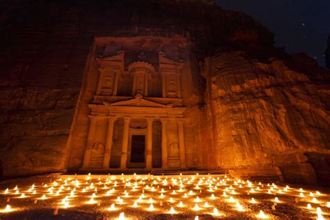 Petra night view : r/jordan