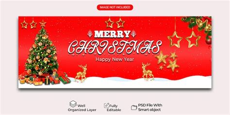 Premium PSD | Merry christmas facebook cover