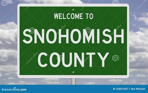 Road Sign for Snohomish County Stock Image - Image of america, clouds ...