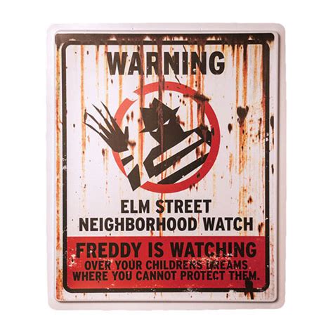 Nightmare on Elm Street Neighborhood Watch Sign