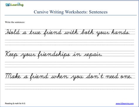 Cursive K5 Learning | AlphabetWorksheetsFree.com