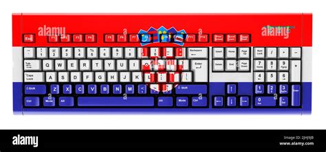 Croatian flag painted on computer keyboard. 3D rendering isolated on white background Stock ...