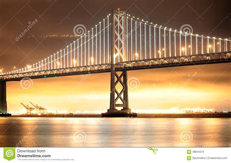 Bay Bridge Lights, San Francisco and Oakland Stock Photo - Image of ...