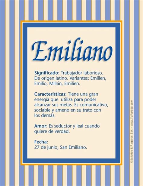 Emiliano, significado del nombre Emiliano, nombres | Baby boy names, Boy names, Name tattoos