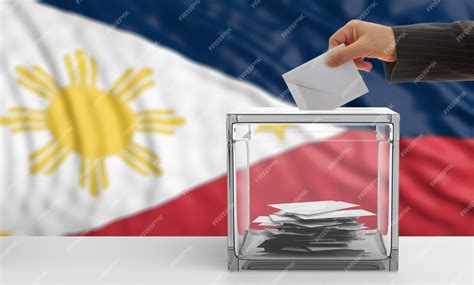 Premium Photo | Voter on a Philippines flag background 3d illustration