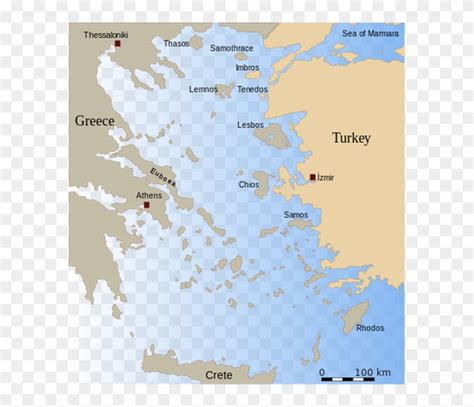 Map Of The Aegean Sea - Islands In The Aegean Sea, HD Png Download - 595x643(#4696395) - PngFind