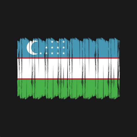 Uzbekistan Flag Brush Vector. National Flag Brush Vector Design ...