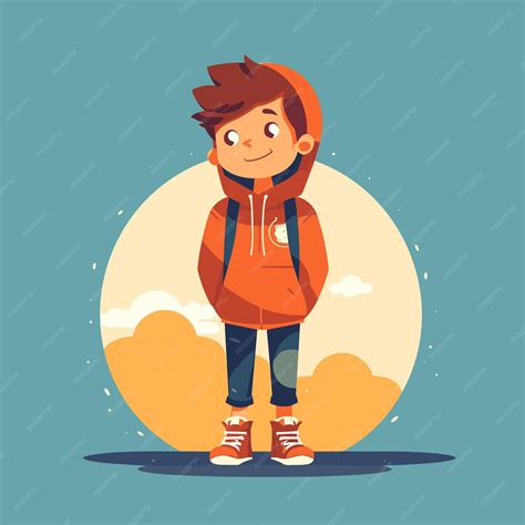 Premium AI Image | a boy in a hoodie with a hoodie and a jacket that says " a