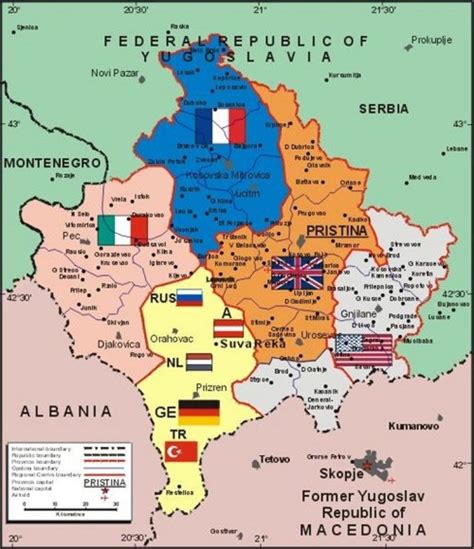 Occupation zones in Kosovo. - Maps on the Web