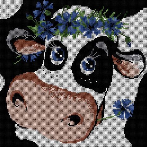 Beautiful Cow Cross Stitch Embroidery Design