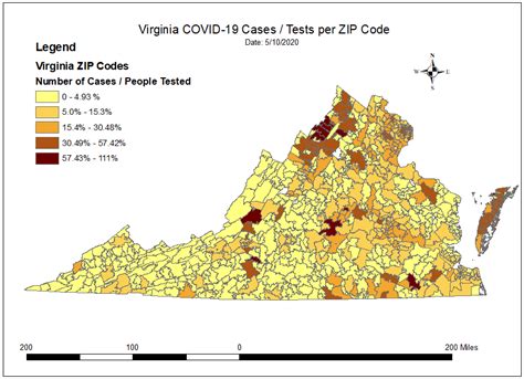 Positive COVID Cases vs COVID tests overall by Virginia ZIP code (05/09/2020) : r/Virginia