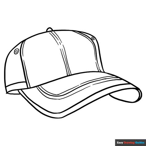 Baseball Cap Coloring Page | Easy Drawing Guides