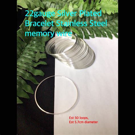 22gauge Silver Plated Bracelet Stainless Steel memory wire ...