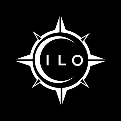 ILO abstract technology circle setting logo design on black background. ILO creative initials ...