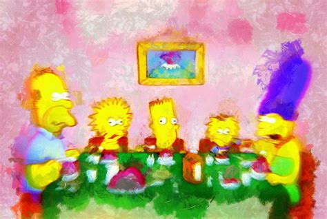 The Simpsons at Dinner Digital Art by Mario Carini - Fine Art America