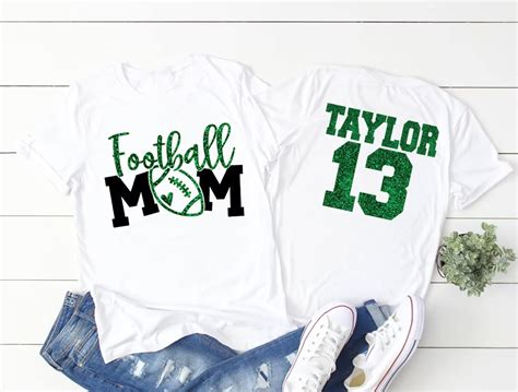 Buy Customized Glitter Football Shirt, Football Mom Shirts, Custom ...