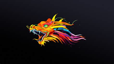 animals, Dragon, Justin Maller, Simple Background, Digital Art, Facets Wallpapers HD / Desktop ...