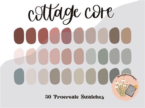 Cottage Core Procreate Color Palette Instant Digital Download | Etsy