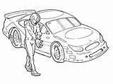 Race Car Driver Coloring Page sketch template