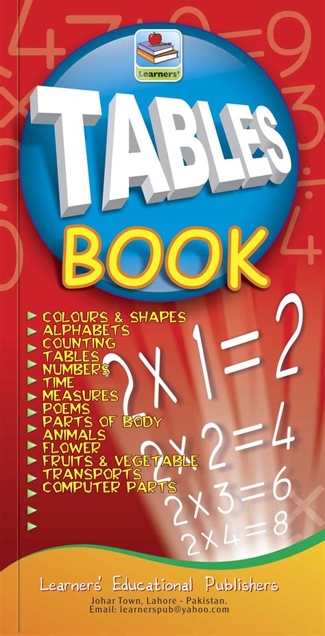 Learners Table Book - Rabia Books