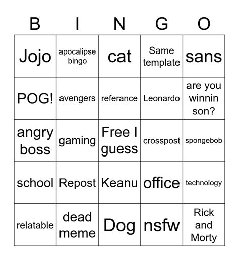 bingo meme - Shawn Schroen