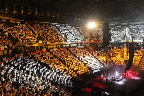 The largest school choir in the world beat Take That's record of 46 shows at Manchester Arena