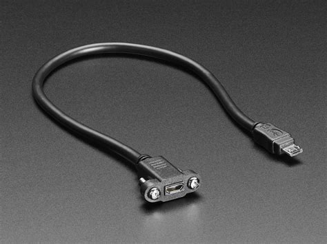 Panel Mount Extension USB Cable - Micro B Male to Micro B Female Australia