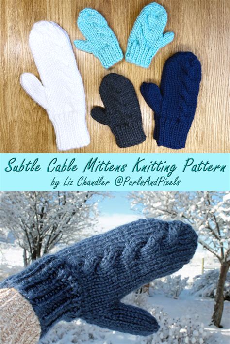 Subtle Cable Mitten Knitting Pattern - PurlsAndPixels