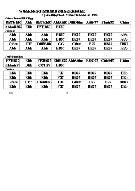 Walking My Baby Back Home Chord Chart printable pdf download