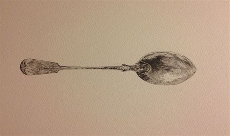 Pencil drawings of spoons by R.T. White. Joy.