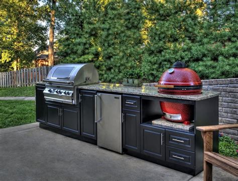 Custom Outdoor Cabinets For Big Green Egg Gas Grills And Bbq In Outdoor Kitchen Big Green ...