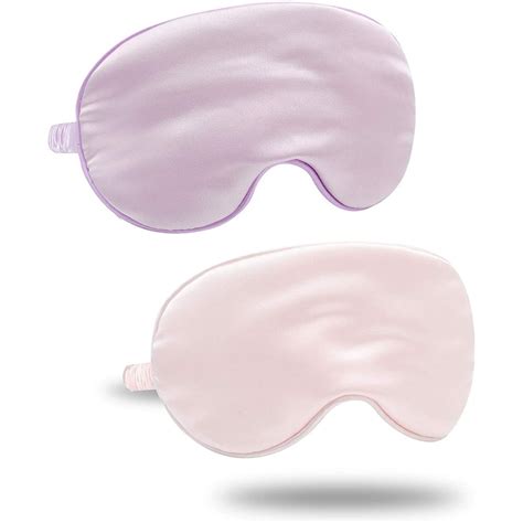 2 Pack Silk Eye Masks for Sleeping Blackout, Natural Mulberry Silk Sleep Masks, Organic Satin ...