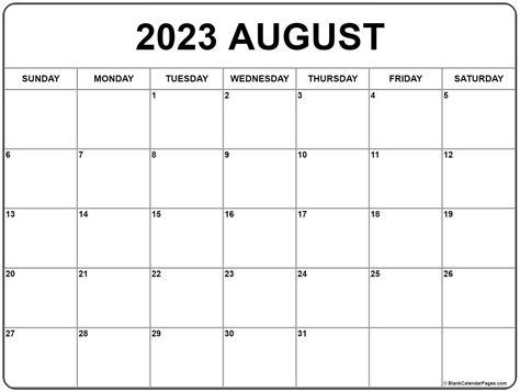 Free August 2023 Printable Calendar - Printable Templates Free