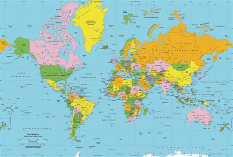 World Political Map Countries Cities
