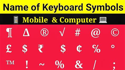 Keyboard Symbols Glossary