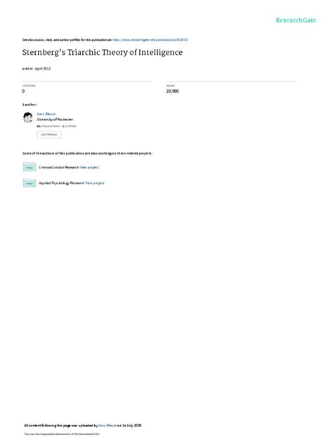 Sternberg S Triarchic Theory of Intellig | PDF | Intelligence ...