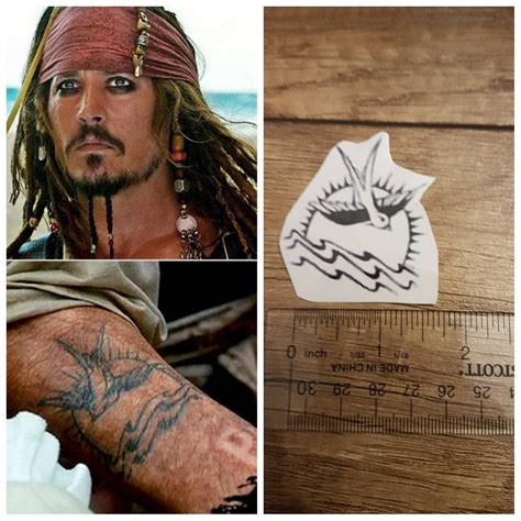 Jack Sparrow Pirates of the Caribean Tattoo Johnny Depp - Etsy Ireland