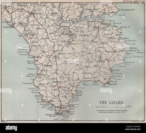 THE LIZARD PENINSULA. Cornwall. Helston Mullion Helford River, 1892 old ...