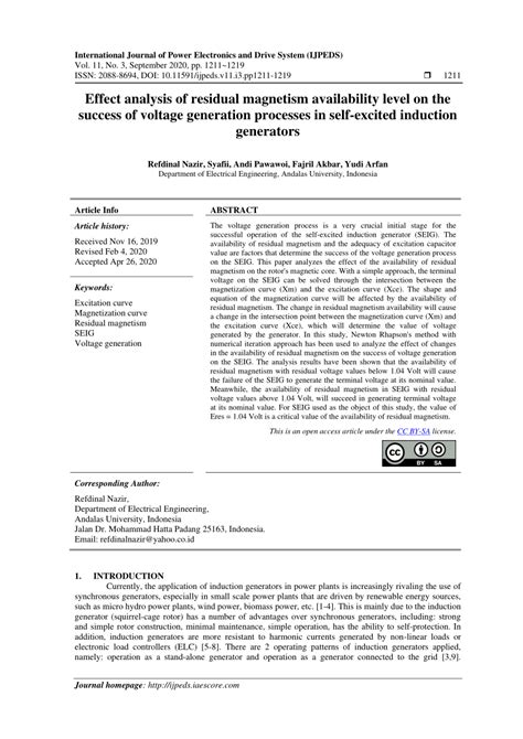 (PDF) Effect analysis of residual magnetism availability level on the success of voltage ...