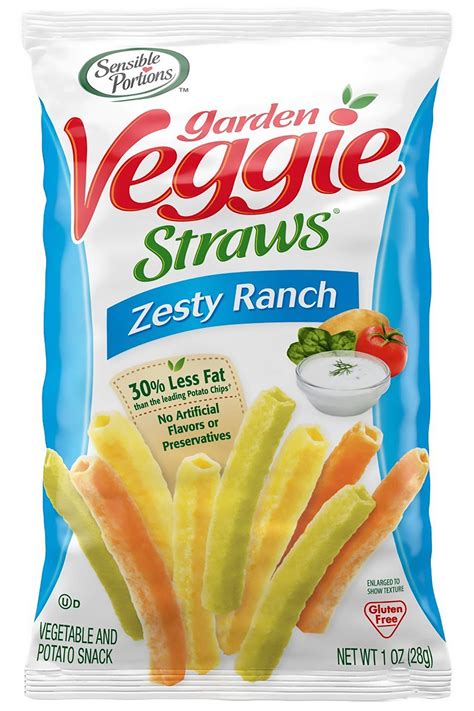 Sensible Portions Garden Veggie Straws, Ranch, Snack Size, 1 Oz (Pack of 24)- Buy Online in ...