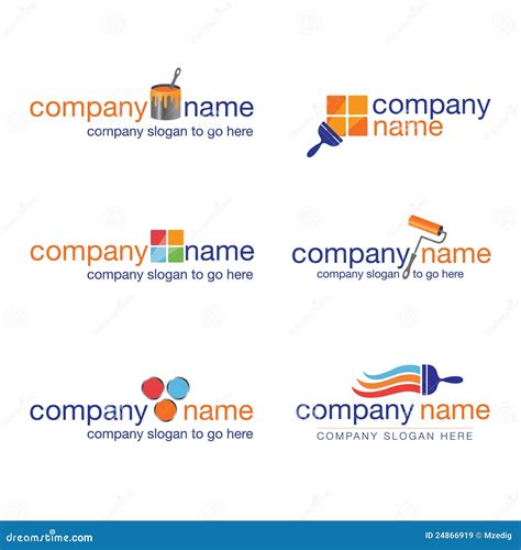 Set Of Six Painter And Decorator Logos (vector) Royalty Free Stock Images - Image: 24866919