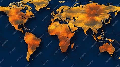 Premium Photo | World map displays the continents representing the major landmasses and ...