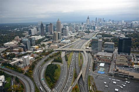 Aerial View of Downtown Atlanta Stock Photo - Image of cityscape, view ...